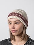 Шапка STETSON арт. 8589308 BEANIE STRIPES VINTAGE BOWLING THEME (бежевый / коричневый)